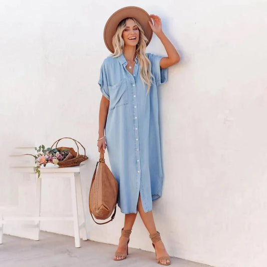 Petunia – Jeanshemdkleid mit Knopfleiste