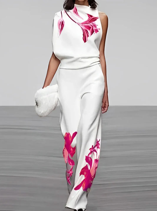 Veronique – Minimalistisches Asymmetrisches Top- und Hosen-Set