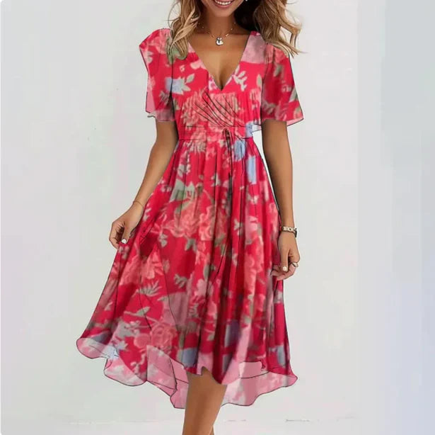 Namila – Luftiges Chiffonkleid mit Blumenmuster